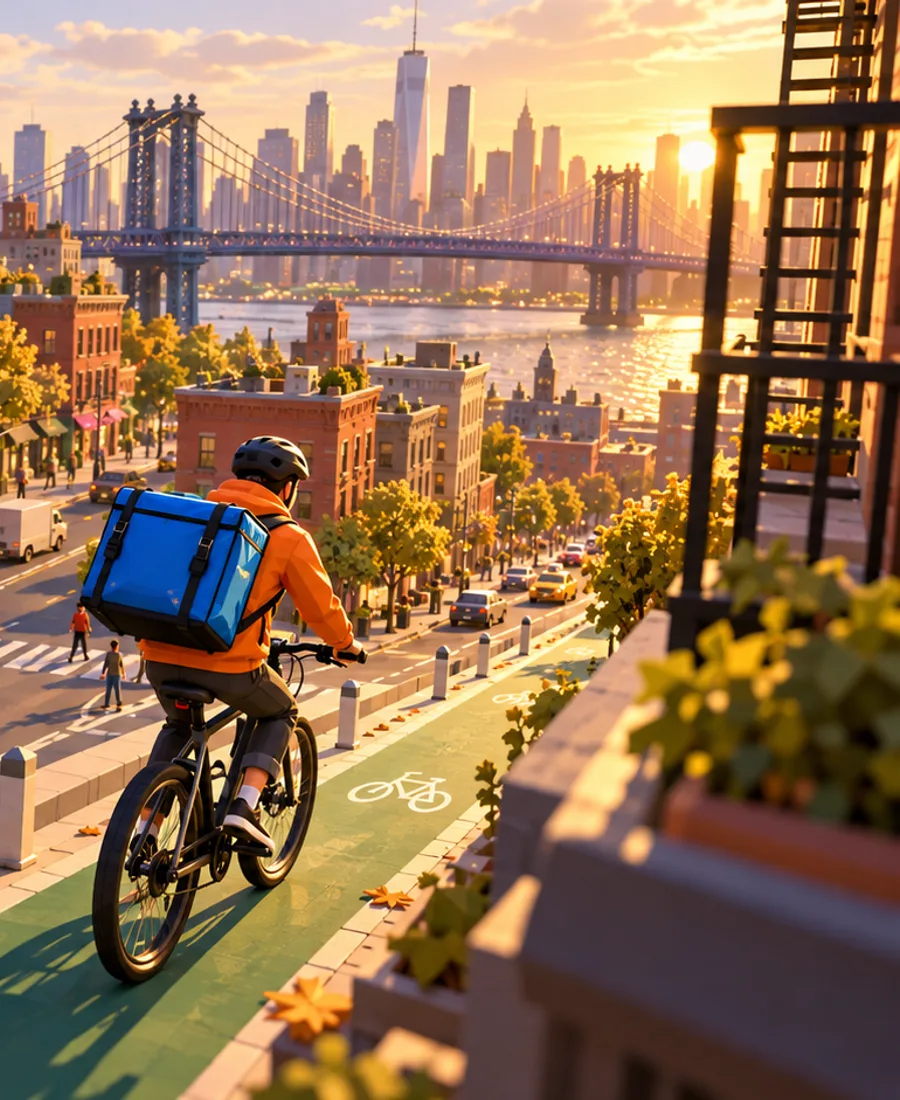 Detail of the original NYC courier concept artwork